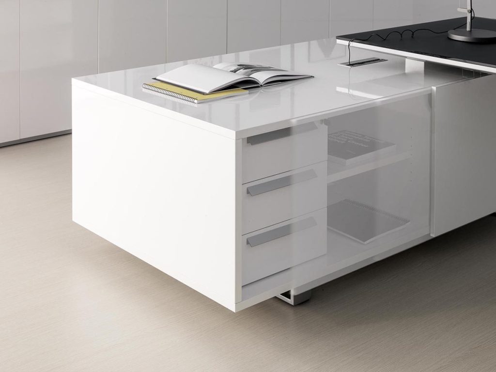 DVO Executive Office Planeta white storage unit close view