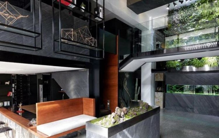 Slate-Lite gray in entry way/kitchen of spacious home on walls and throughout kitchen
