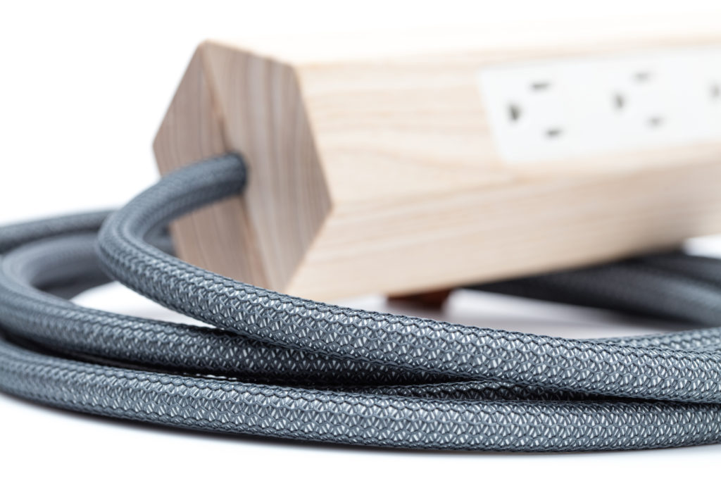 Most Modest's Niko power pendant with gray cord detail of cord