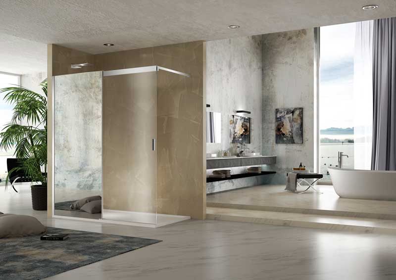 Duka's Libero 5000 clear glass agaisnt brown/gray wall