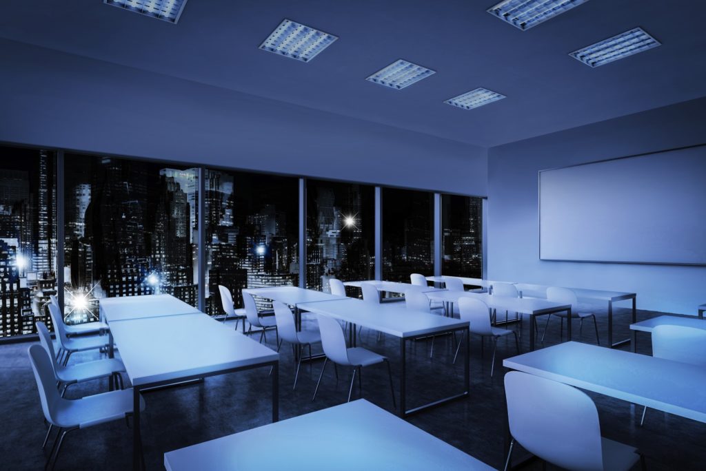 UV-C Lights recessed lights in school