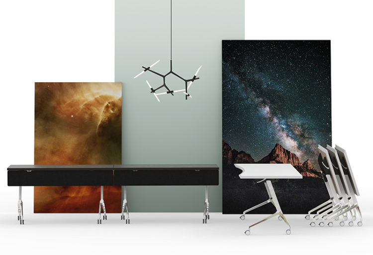 Dax Training Tables several in front of large art posters
