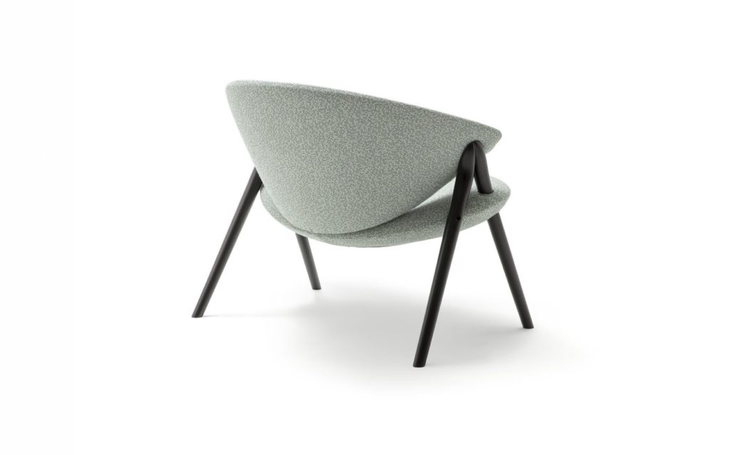 Zanotta's Oliva Chair mint green view from back 