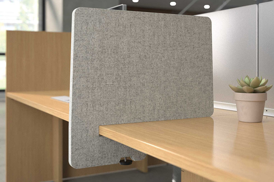 JSI Privacy Screens side-mount gray acoustic PET
