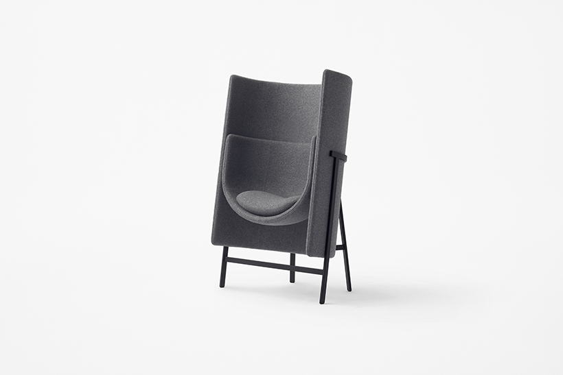 Nendo Kite front view shallow with tall backrest