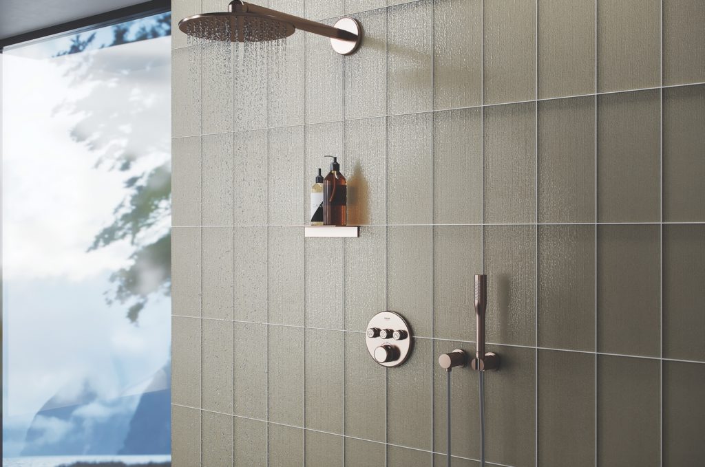 Island Stone Cascade Collection Mojave in shower