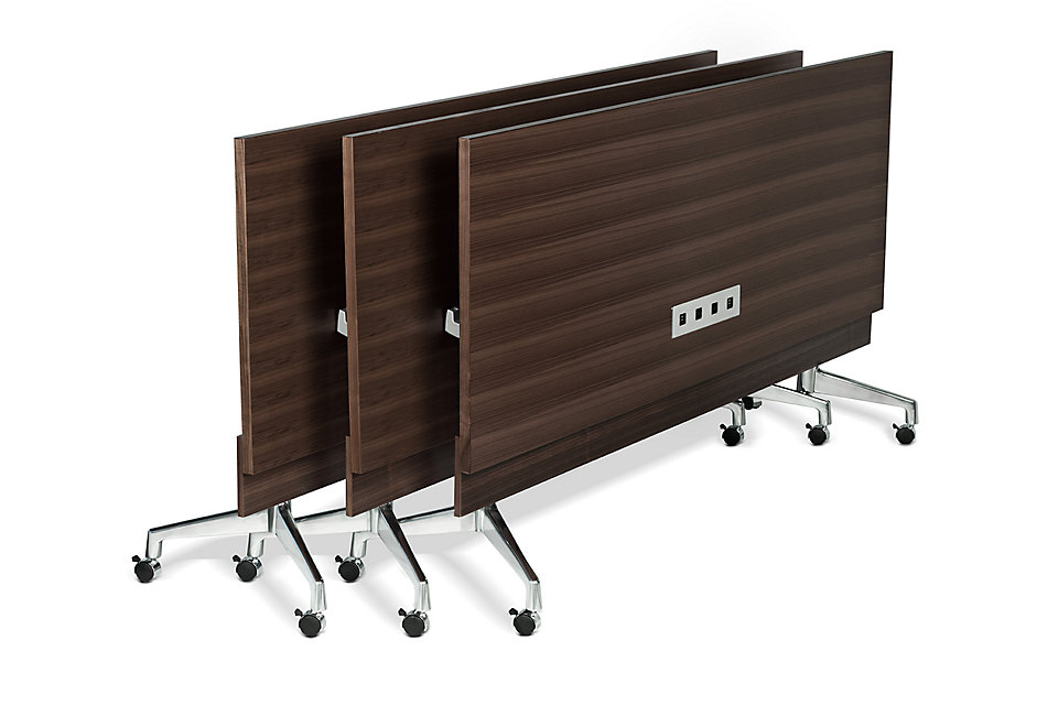 Gunlocke Briefing Collection folding tables dark laminate