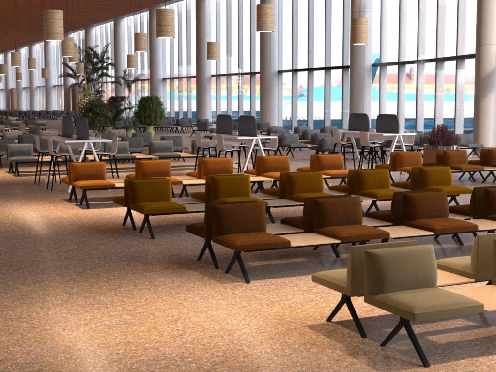 Arper innovates Kiik Seating in airport