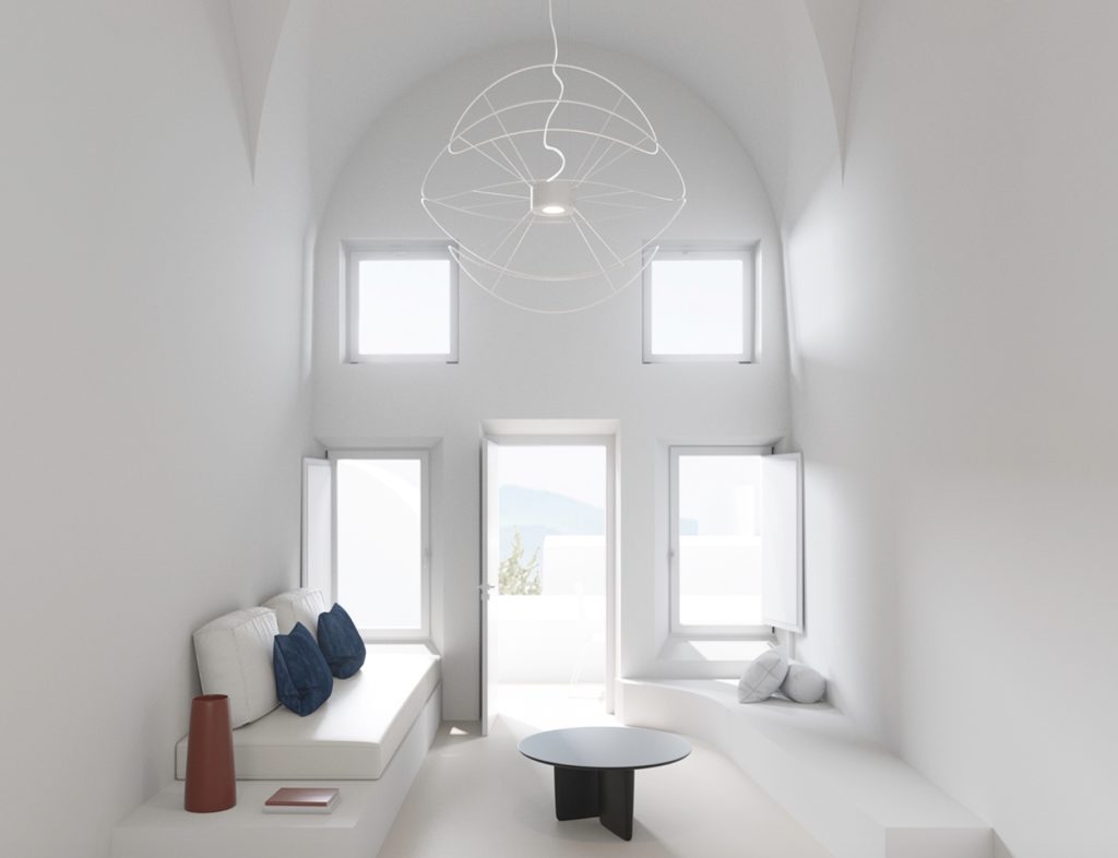 Hoops from Axolight white in living room