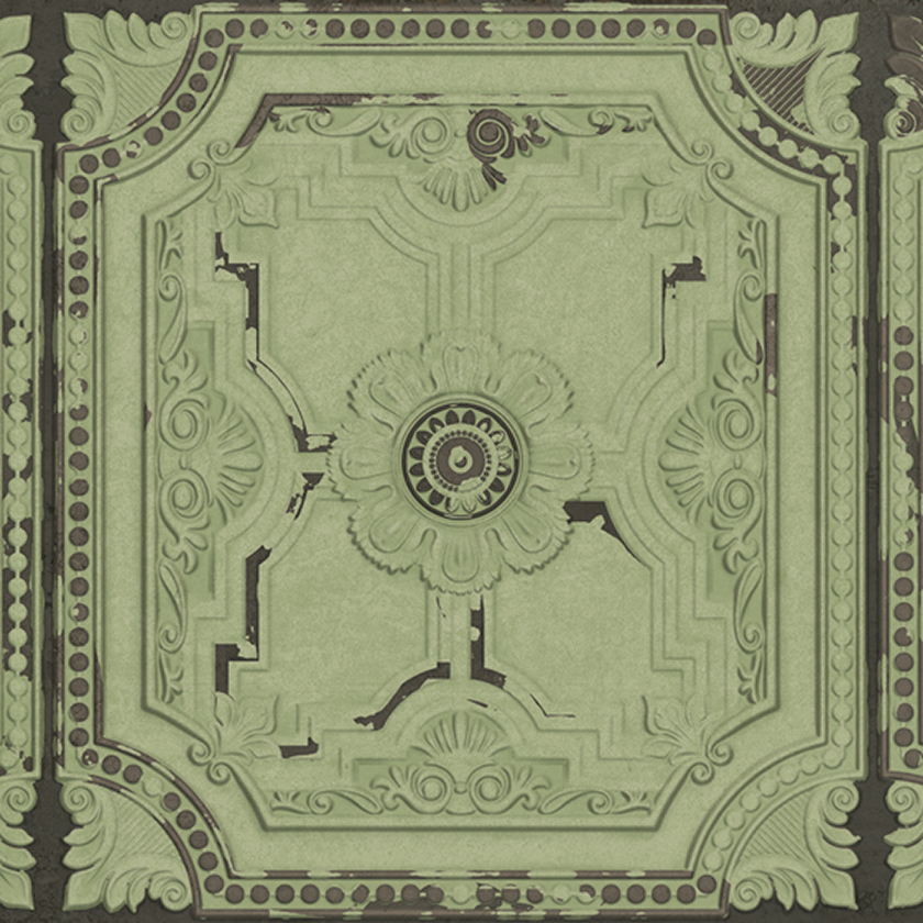 Lapicida tin Panel Ceramic Collection green detail
