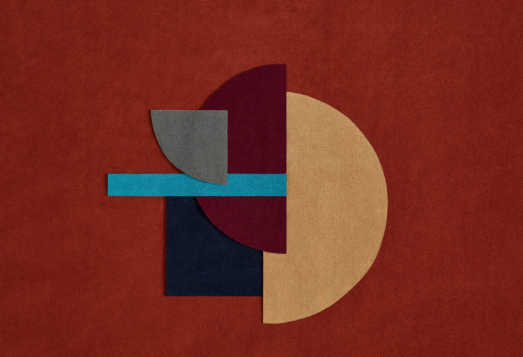 Camira’s Regent and Port pastiche of Regent fabric samples in different shapes