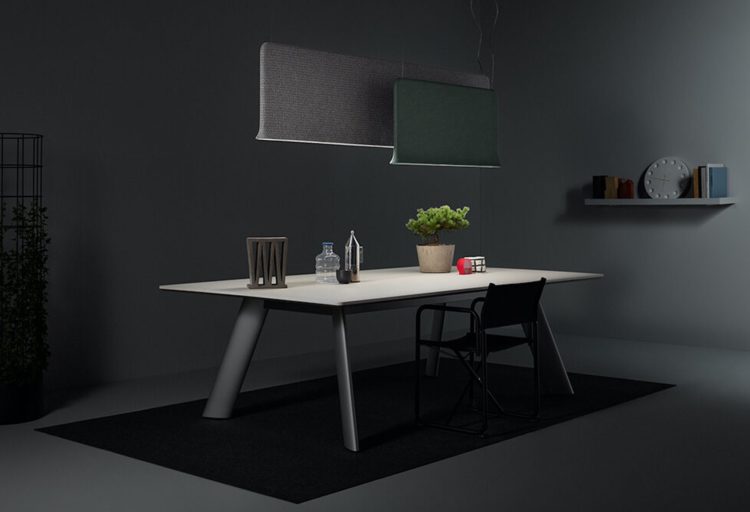 Unika Vaev Trumpet grey and green side by side above table