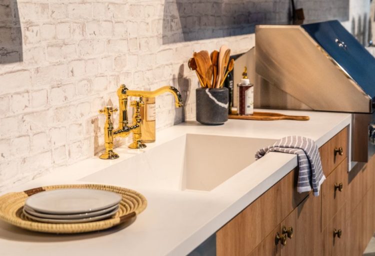 Caesarstone Solaris Collection outdoor countertop and sink