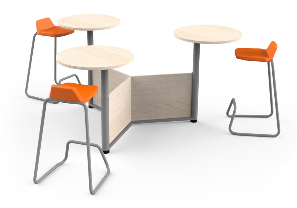 Fig40 Gather 4.1 three seater with orange upholstered stool