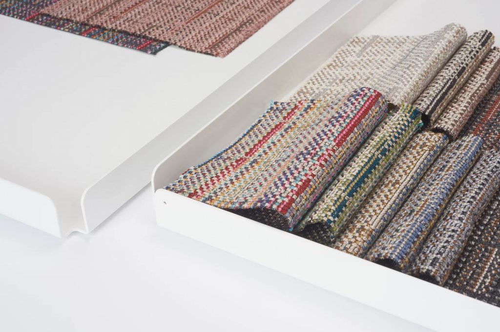 Designtex new collection Handsome Plaid several colors in tray