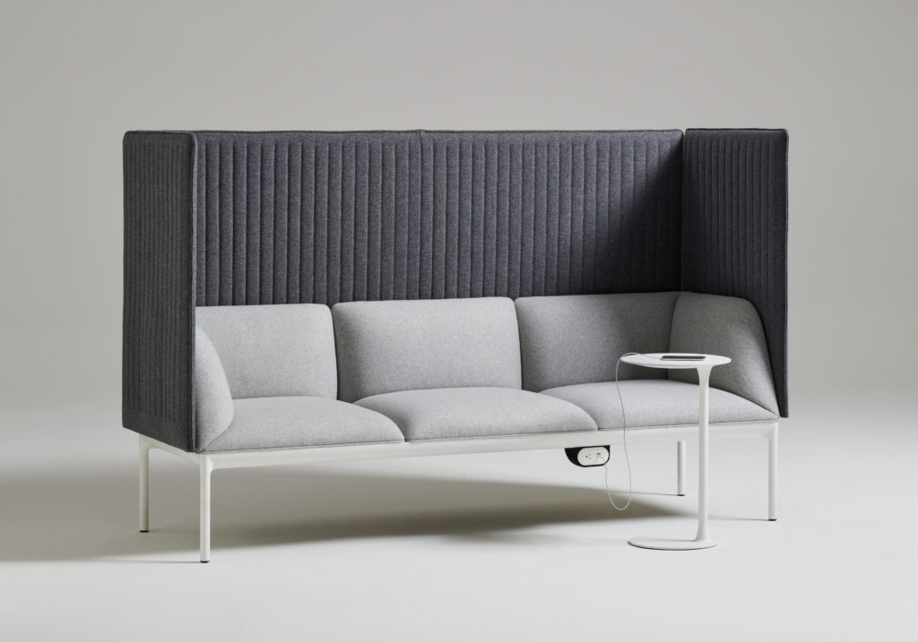 Davis JP Lounge three-seater gray with privacy screen