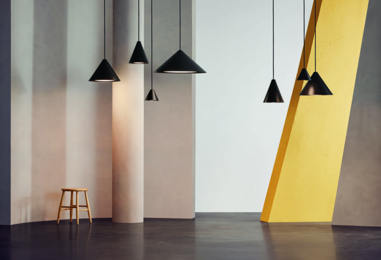 Keglen Pendant all different sizes in gallery space