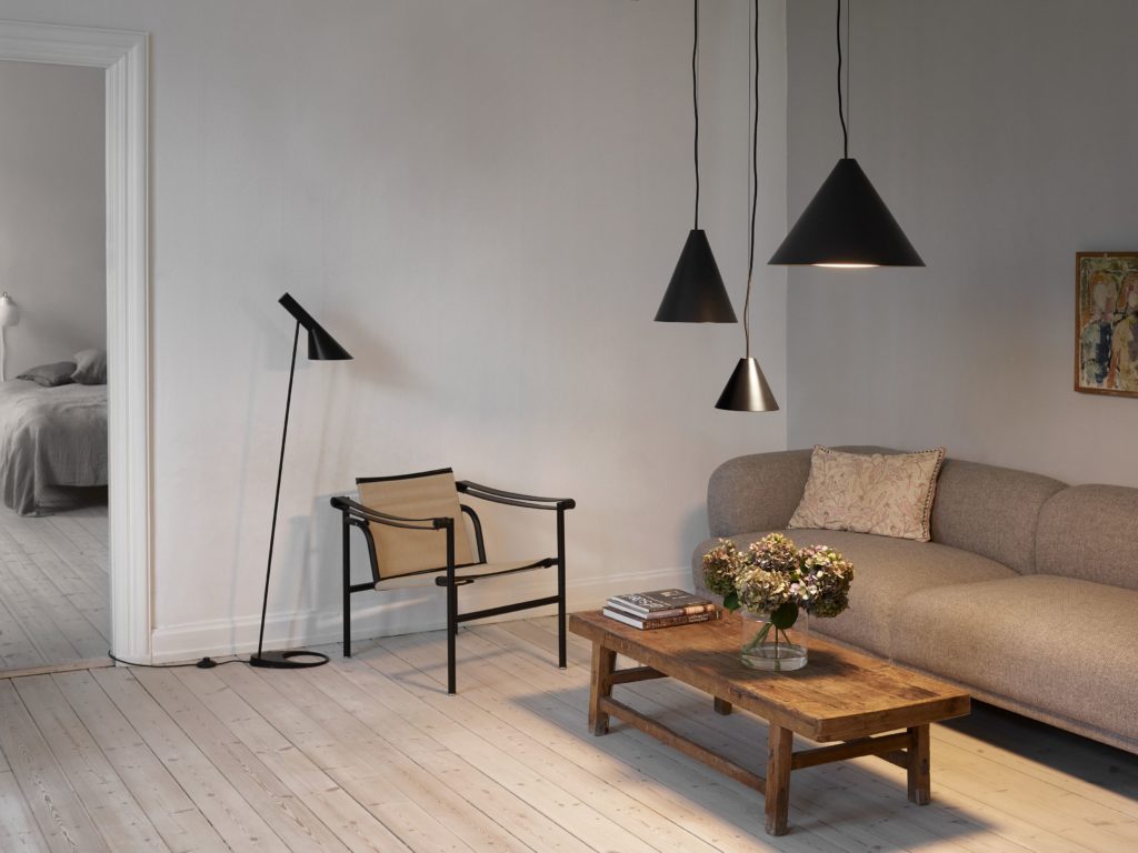 Keglen Pendant three sizes black in living room