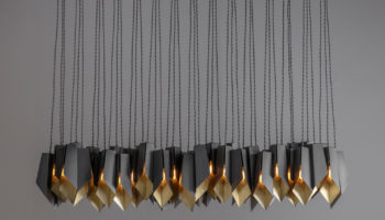 Tigermoth's Bronze Fold Linear Chandelier