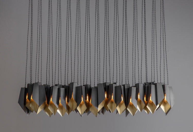 Tigermoth's Bronze Fold Linear Chandelier