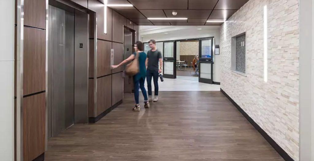 Wilsonart's High Pressure Laminate at Saint Luke's elevators