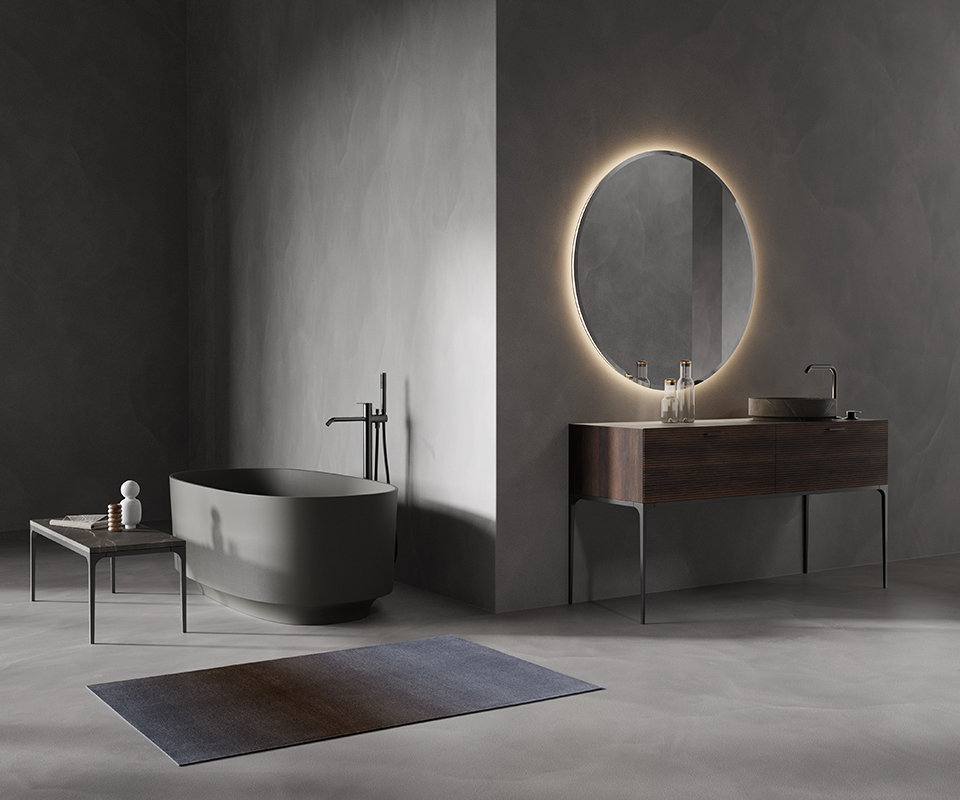 Inbani Arc Collection oval arc tub in dark grey