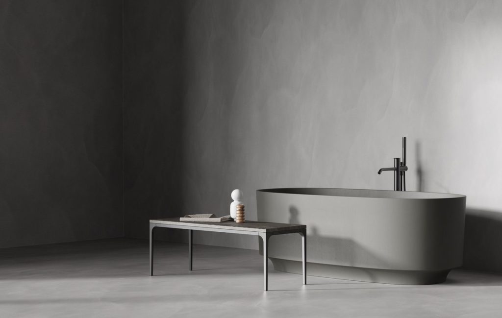Inbani Arc Collection oval arc dark gray with table