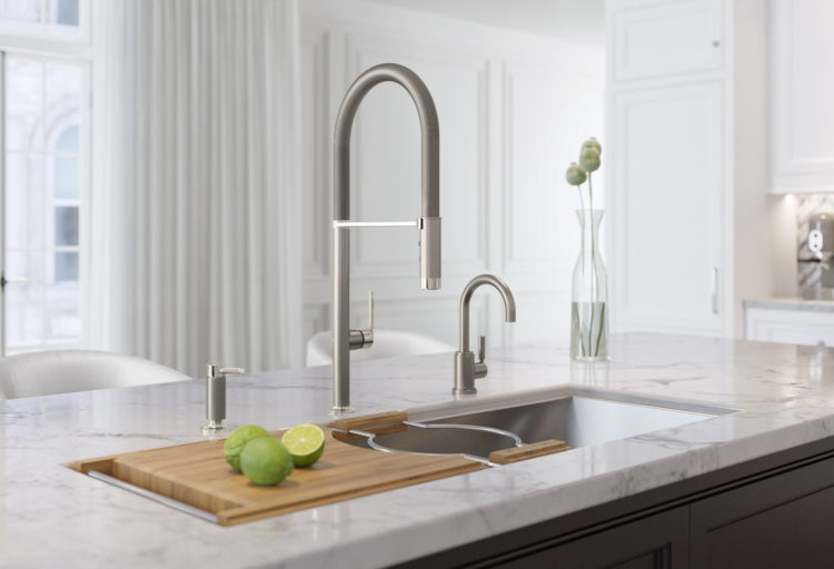 Juxtapose Faucet for Kallista on marble countertop
