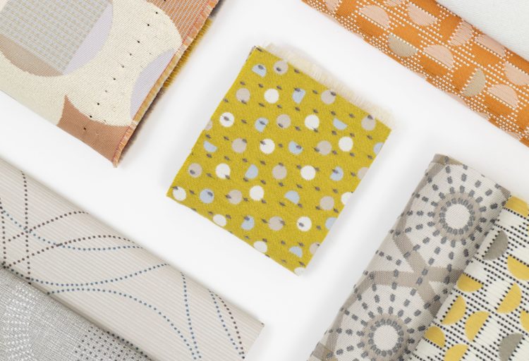Designtex Biophilia 2.0 several styles within white grid bright colors