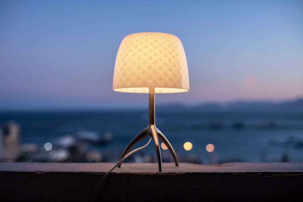 Lumiere 30 lamp Bulles in window