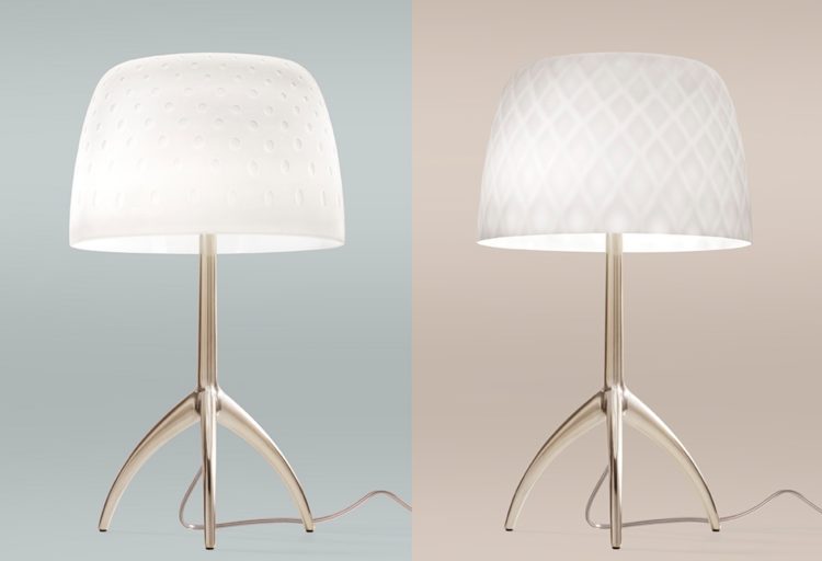 Lumiere 30 lamp both versions against colored background