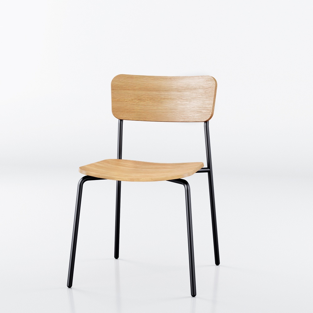Nuans Paloma Chair natural oak front view
