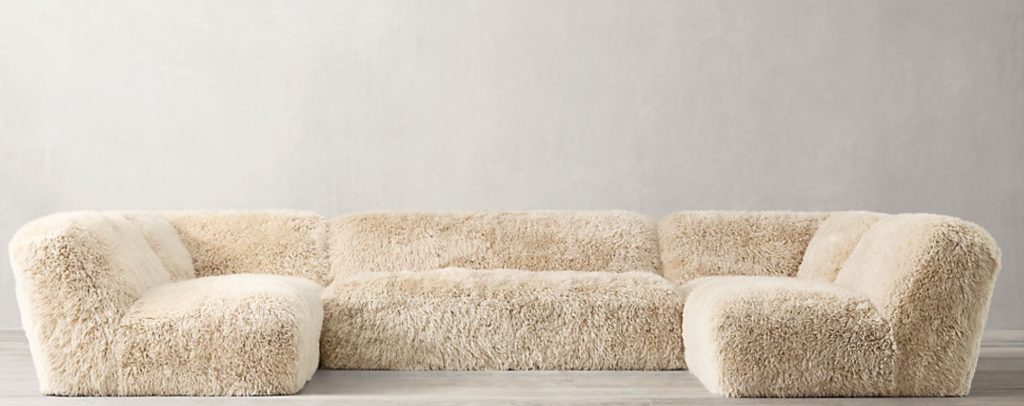 RH Ski House Yeti sectional white