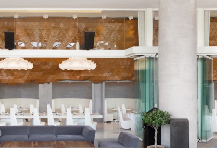 Wood-Skin mesh sheet in restaurant