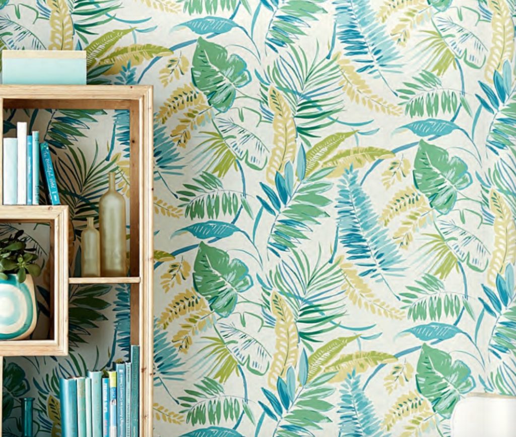 York Tropical Collection Tropical Toss in living room