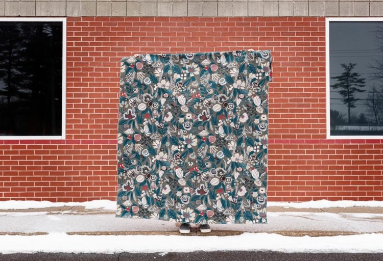 Designtex Spring textiles Bloomer outside in front of brick wall
