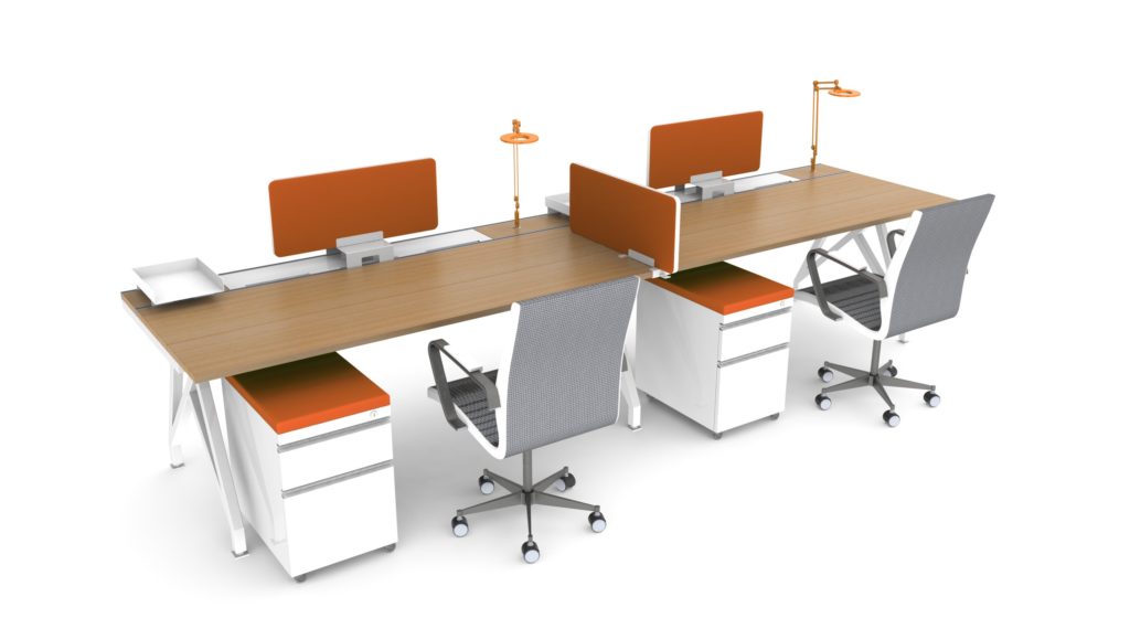 EYHOV Desk System two single side by side