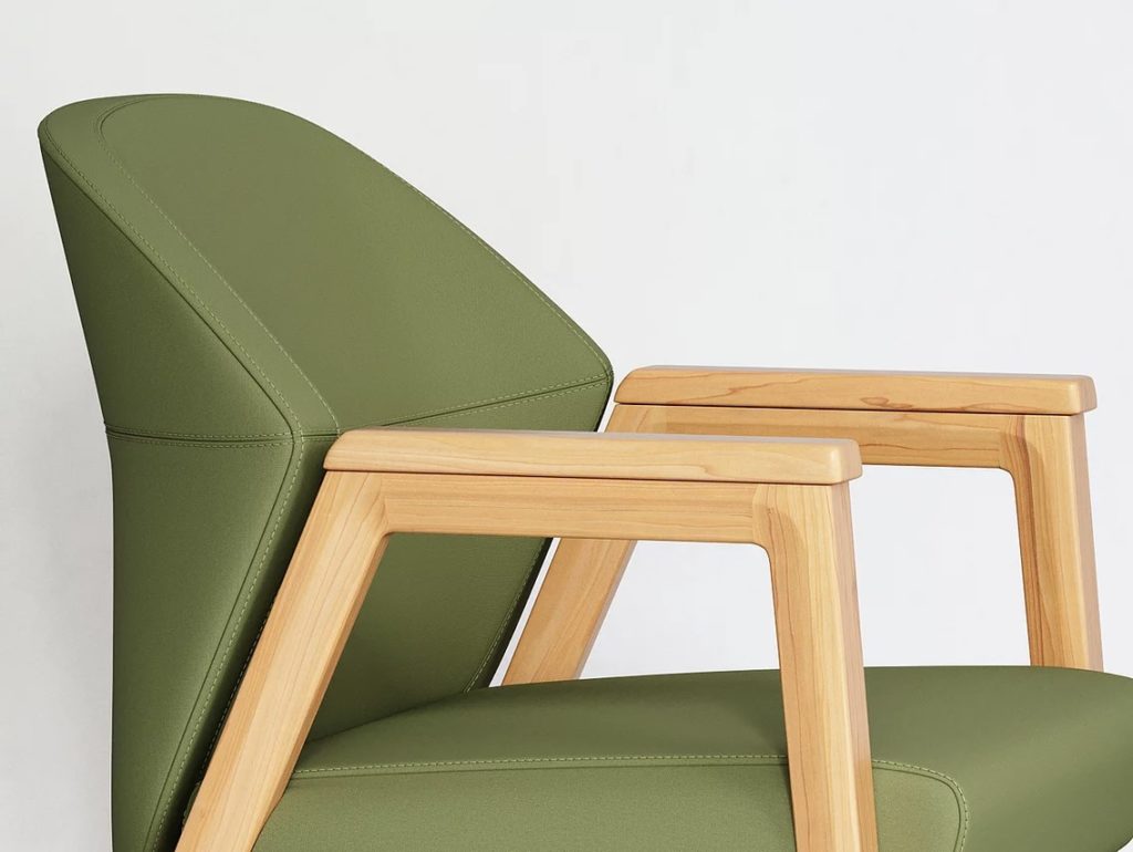 Designtex Spring Textiles Iota green on chair