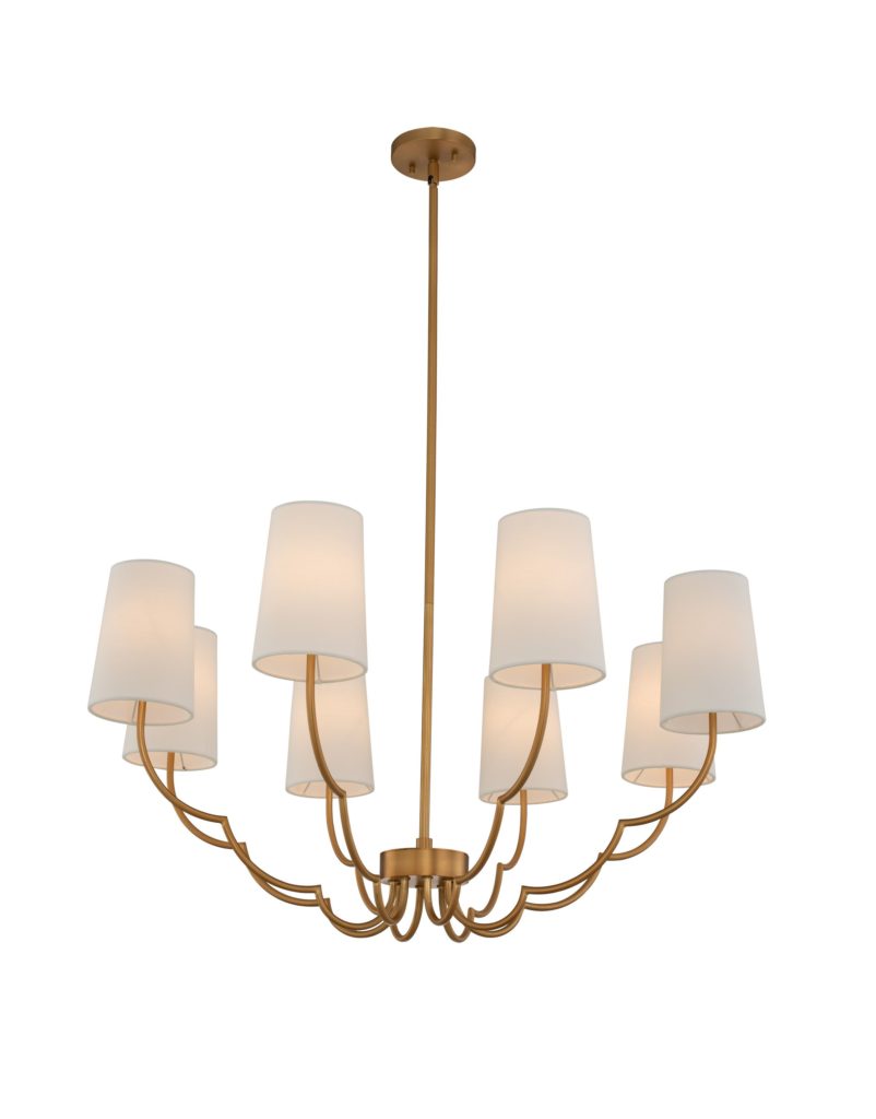 Sophia Chandelier eight lamps white linen