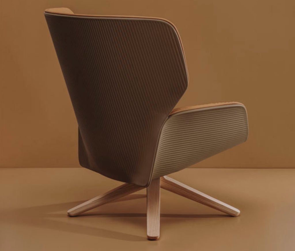 Nuez Lounge BIO side rear view brown shell