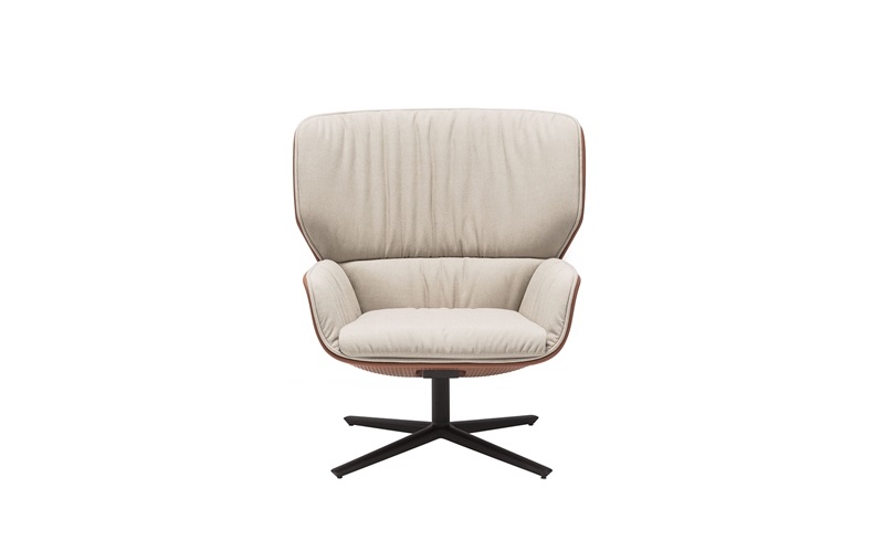 Nuez Lounge BIO side front view white upholstery