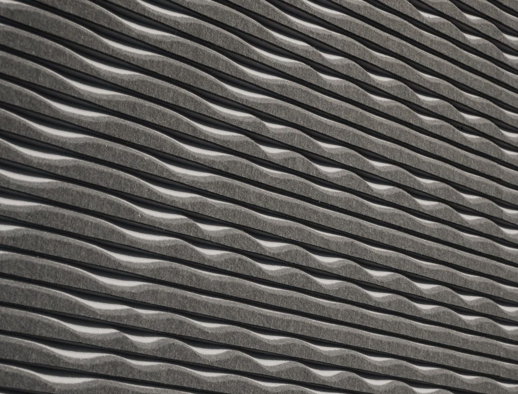 Scanlines acoustical panels detail gray