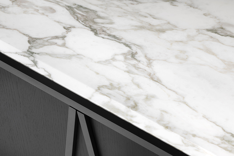 easel sideboard detail of stone surface