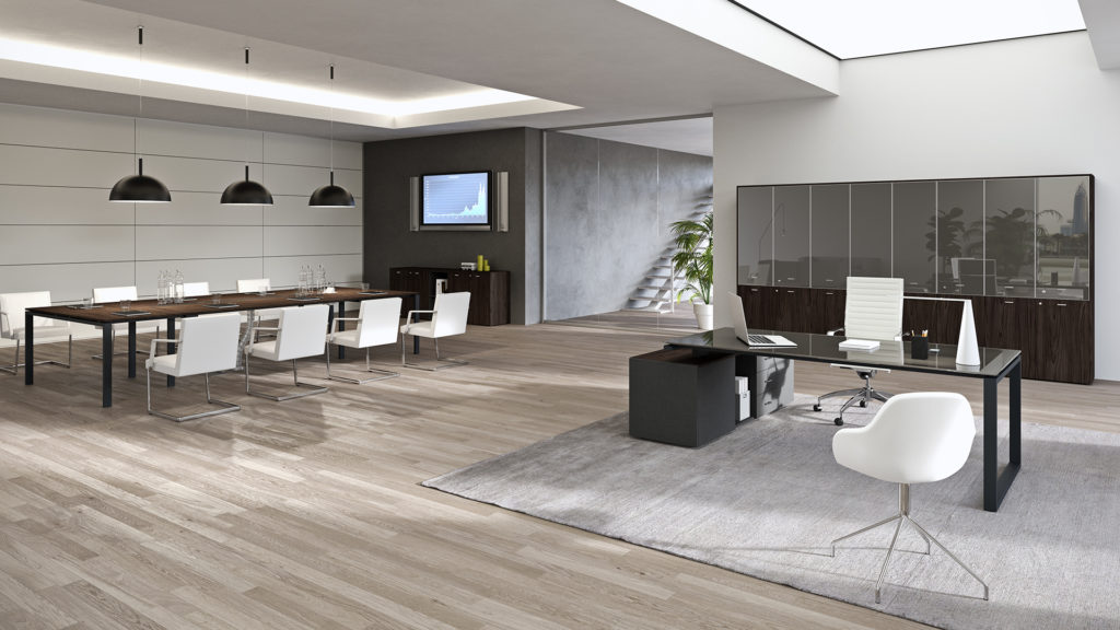 Vista Essence large conference table and reception desk