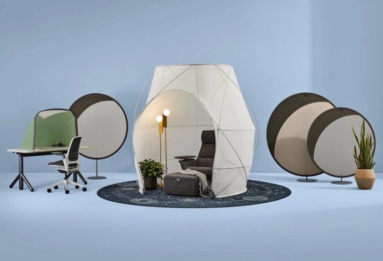 Steelcase Work Tent screen, pod, and table tent