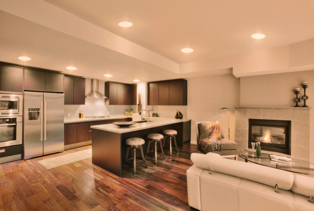 SUN@Home recessed ceiling lights in kitchen