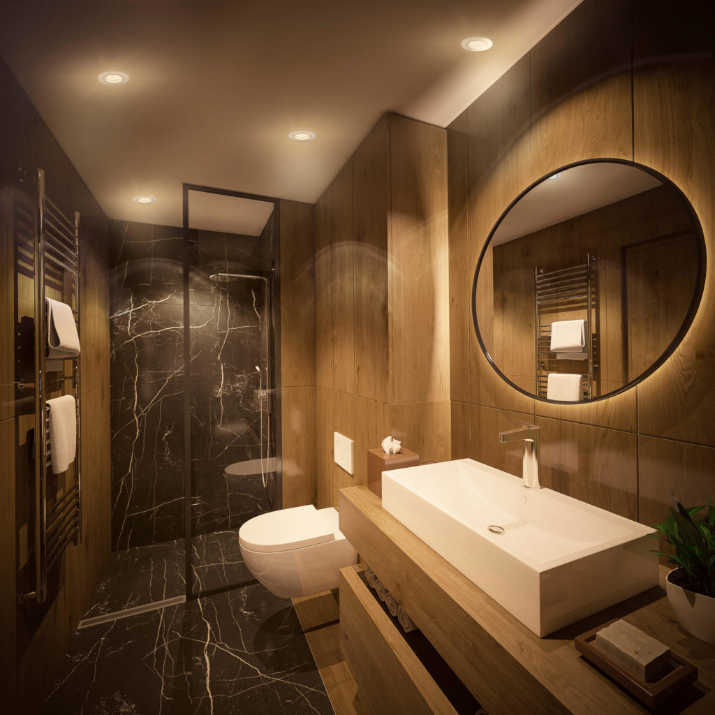 SUN@Home recessed ceiling lights in bathroom