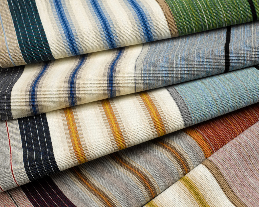 Stripe It swatch details of five colorways