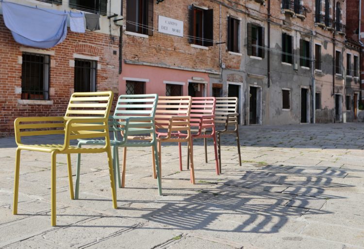 Nardi Doga Chair five chairs outdoors in square