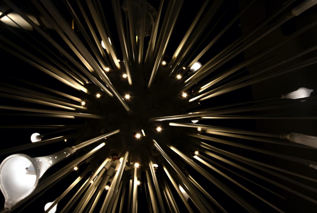 Lumina Naturae Actinia constellation like rods of glass emerging from the darkness